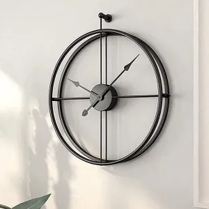 Metal Wall Clock for Living Room Wall Hanging Decorative Vintage Clock Big Size Designer Antique Wall Clock for Home Metal Stylish Latest Home Decor Hanging Metal Clock (24 Inch)
