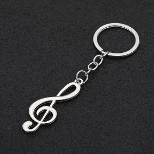 Note Shape Metal Keychain Music Symbol Pendant for Music Lovers