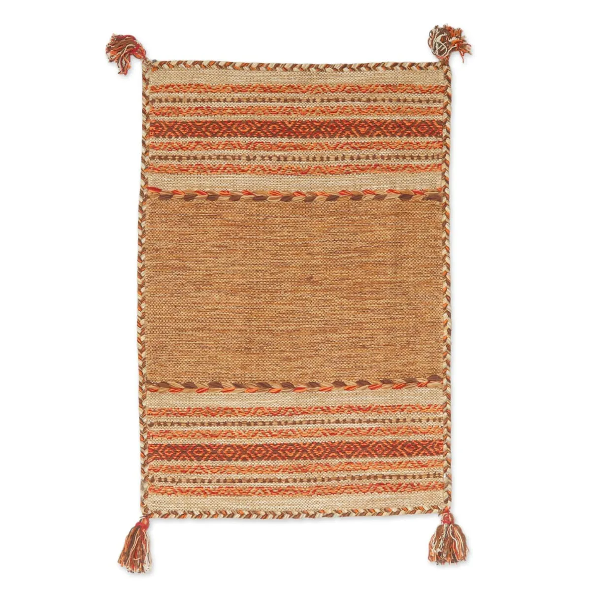 Novica Delhi Delight In Brown Cotton Dhurrie Rug (2X3)