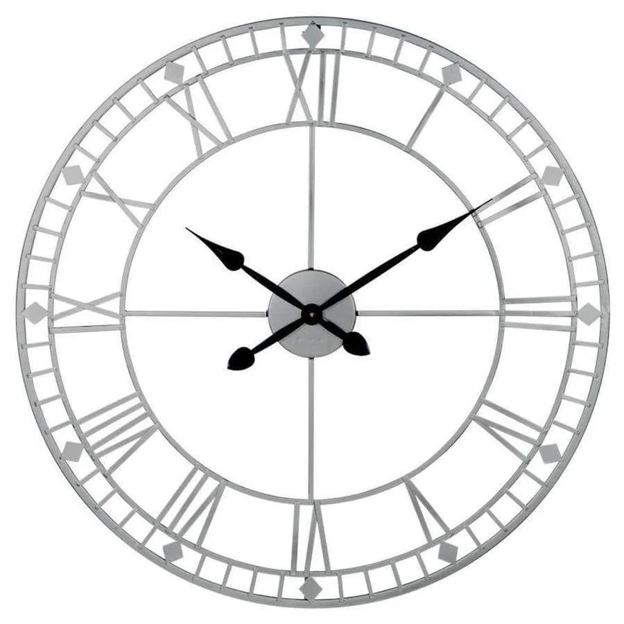 Pacific Lifestyle Antique Silver Metal Round Wall Clock