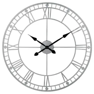 Pacific Lifestyle Antique Silver Metal Round Wall Clock