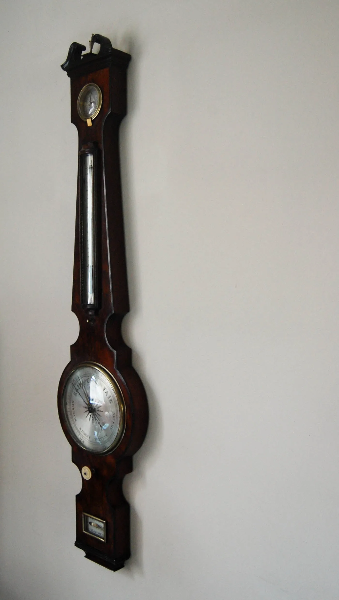 Rare William IV Period 6" Dial Mahogany Wheel Barometer by Silvani & Co Brighton