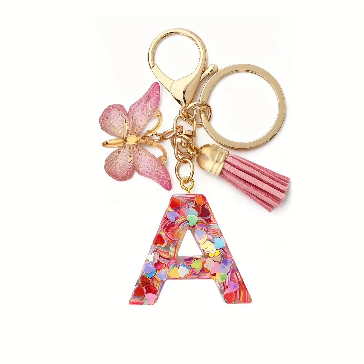 Resin Initial Letter Keychain for Purse and Backpack