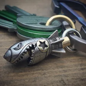 Shark Rocket Star Bomb Keychain Pendant