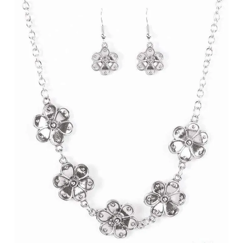 The Earth Laughs in Flowers Silver Necklace