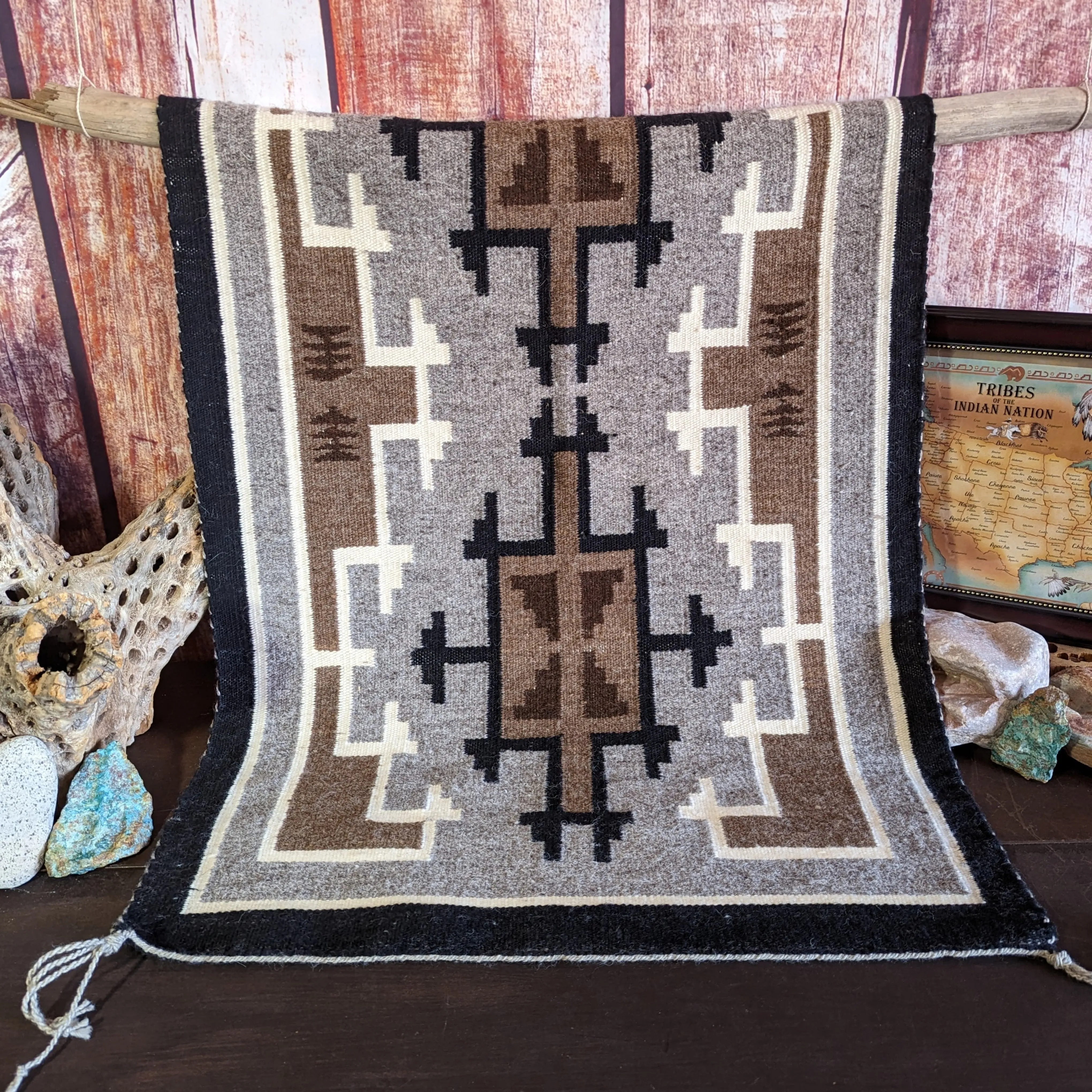 Two Grey Hills Navajo Rug by Helen Yazzie SWT-0045